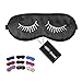 NMM Global 100% Mulberry Silk Sleep Mask Blackout, Cute Natural Sleeping Mask with Adjustable Elastic Strap, Satin Eye Cover for Men Women Adults (White Eyelashes)