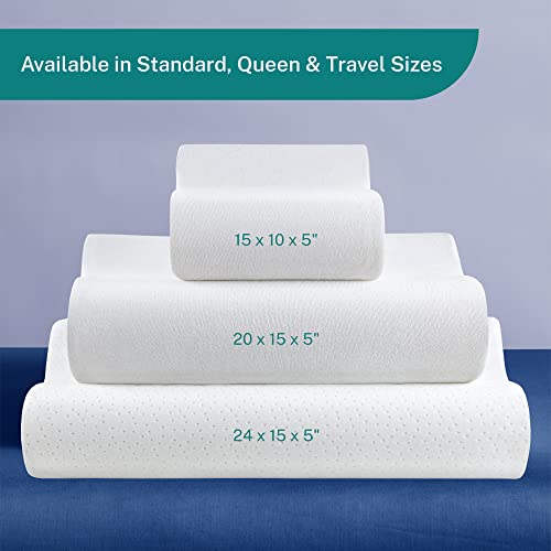 Sleep Innovations Memory Foam Contour Pillow, Queen Size, Head, Neck
