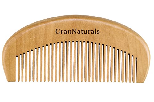 GranNaturals Wooden Comb Hair + Beard Detangler for Women and Men – Natural Anti Static Wood for Detangling and Styling…