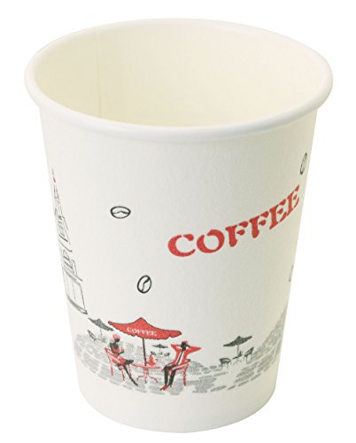50 Count Disposable Heat Insulated Foam Series, Hot and Cold Foam Coffee Paper Cups, Stylish Foam Outside Wall and Paper Inside Wall Beverage Cups, No Sleeves Needs. (9 oz, Street view)