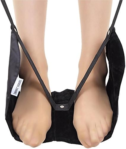 Foot Rest Airplane Travel Footrests Hammock Airlines Long Flight separated design (1. Vintage Black)