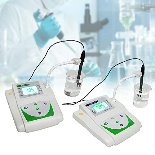 Benchtop pH Meter, Lab pH Meter mV Tester Digital Acidity Meter LCD Display with Temperature Compensation for Chemical Laboratories School Use (PHS-3C)