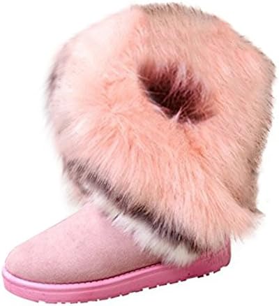 SGoodshoes Womens Slipper Boots Warm Ankle Boot Ladies Wedge Boots Collar Fur Lined Winter