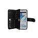 xhorizon Premium Leather Folio Case[Wallet Function] [Magnetic Detachable] Fashion Wristlet Lanyard Hand Strap Purse Multiple Card Slots Cash Compartment Pocket for Samsung Galaxy Note 2/II (N7100)