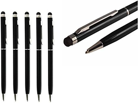 Deet® 5 Pack Black Stylus Pen Set with Biro for Apple iPhone Mobile Phones