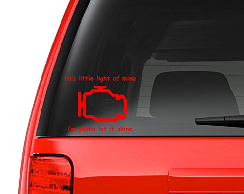 Check Engine Light - Red 5" Vinyl Decal for Car, Macbook, or Other Laptop