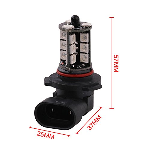 LEDHOLYT 2pcs 12V High Power 5050 27SMD Multicolor RGB LED Fog Lights for Cars Trucks Remote Control Flashing Lamp Bulb (9005)