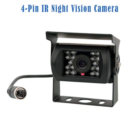 12V-24V 4 Pin Heavy Duty 18 IR LEDs Night Vision Waterproof Reverse Backup Camera with 15M 4 Pin Cable