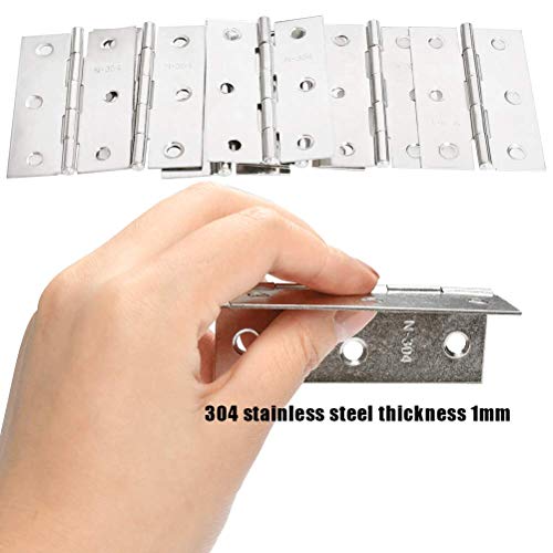 FOCCTS 18 Pack Folding Door Hinges, 2 x 3 inch Stainless Steel Square Butt Hinges for Home Furniture Hardware Closet Door with Enough Screw - Thumbnail 2