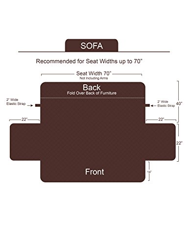 E-Living Store Sofa/Couch Protector, Reversible with Elastic Strap to hold in Place - Beige