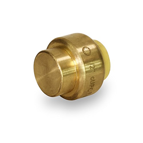 Everflow Supplies Pushlock Push-Fit Stop End UPSE34 3/4 Inch, Instant Push-Fit Connection Connects Copper Tubing, CTS CPVC & PEX Pipe in any Combination Compact, Brass Body Foundation - Thumbnail 2