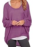 Oryer Womens Casual Baggy Off-Shoulder Shirts Tunic Pullover Tops Blouse T-Shirt