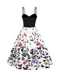 Vestido de fiesta retro de cóctel vintage retro de los años 50 para mujer Vestidos de fiesta sin mangas casuales de fiesta de boda por la noche