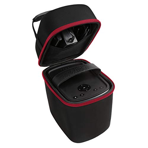 Aproca Hard Travel Case Compatible with Anker Nebula Mars / Mars II 300 ANSI lm Portable Projector (Black-New Version) (Black) (Black - red Zipper)