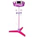 Kids Karaoke Machine, PeleusTech Stand Up Microphone Karaoke Mic Toy Play Set with 2 Microphones,Adjustable Stand,Volume,Built In MP3 Jack,Speaker,Melodies and Applause - Pink