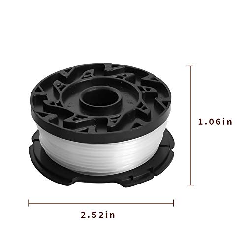 DLseego Trimmer Spools Compatible with Black Decker AF-100 LST420 GH900 Weed Eater Replacement Spools Edger, Auto Feed 30ft 0.065" with RC-100-P Covers (8 Replacement Spool, 1 Trimmer Cap)