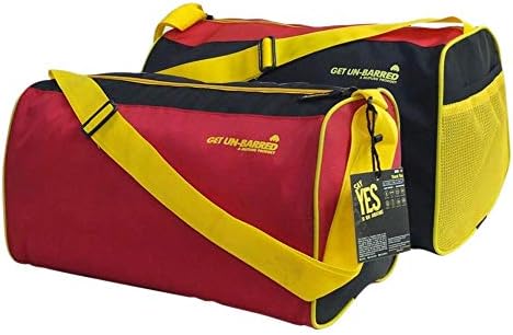 Mufubu Presents Get Unbarred Pack of 2 Red & Black Duffle Gym Bags 20 LTR Each