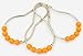 DOTZ Orange Roller Shower Curtain Rings | Nickel-Plated Stainless Steel Hooks with Easy Glide Roller Balls | Durable and Polished, Won't Snag or Tear