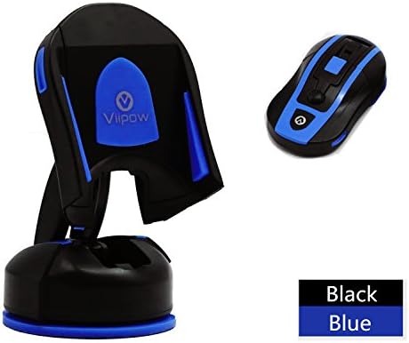 VIIPOW Universal Car Mount Smartphones Holder (Mini Automobile Frame Design)for iPhone 6/6S/7 Plus 5S/5C Samsung Galaxy S5/S6/S7 Edge/Plus Note 4/5 LG G3/G4/G5 Nexus Sony Nokia and More(Black-Blue)