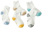 Searchself Little Boys' Cotton Breathable Mesh Thin Socks (Pack of 5)