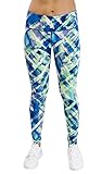 90 Degree by Reflex - Performance Activewear - Printed Yoga Leggings - Print 103 WILD CROSS Turquoise L