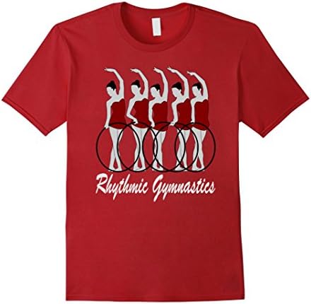 Mens Rhythmic Gymnastics Hoops T-Shirt Tee Large Cranberry