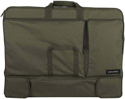 Coureo Multi-Pocket Art Portfolio Case 18” x 24” x 6” | Heavy-Duty Carrying Bag for Students, Artists, and Professionals | Olive Drab