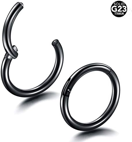 Jusway Titanium Hinged Segment Nose Piercings Ear Daith Cartiliages Earring Hoop Rings 5/16