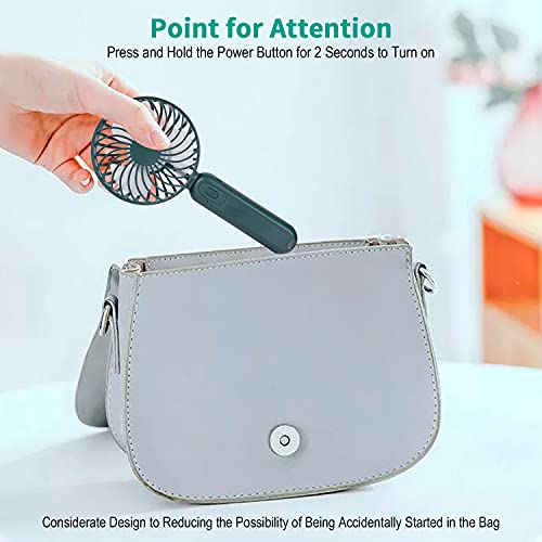 Nagaros Mini Handheld Fan, Silent Portable USB Fan With 2000mAh Rechargeable Battery, Small Personal Desk Fan for Home Office Indoor Outdoor Traveling (DarkSlateGray)