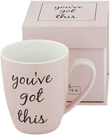 Inspirational Coffee Mug for Women With"You've Got This" Motivational Quote on Both Sides :: Made of Durable China, Dishwasher & Microwave Safe :: Beautifully Boxed for Gift Giving