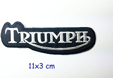 Triumph White and Black Motorcycles Racing Car Motorsport Racing Team Patch Logo Sew Iron on Embroidered Appliques Badge Sign Costume