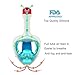 MYTHQUATE Full Face Snorkel Mask - Foldable Tube Easy Breath Anti-Fog Anti-Leak - 180° Panoramic Viewing Area - Ideal for Adults Youth Swimming Snorkeling Diving and Scuba with eBook Guide