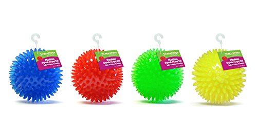 Gnawsome Squeak and Light Ball Dog Toy, Medium 3.5", Colors will vary