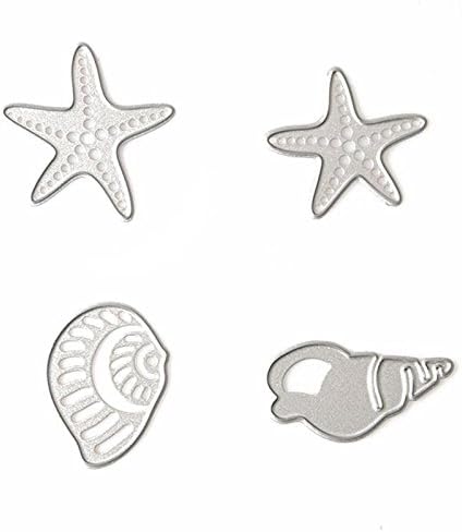 Scrapbooking Die Cuts for Kids Craft DIY - Embossing Card Paper Christmas Wedding Party Decoration (Conch and Starfish)