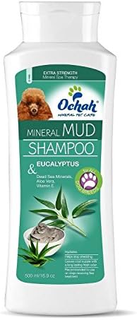 Ochah All-Natural Mineral Mud Shampoos for Sensitive Skin- Made with Healing Vitamins Found in Dead Sea Mineral Mud- Promotes a Healthy, Clean, and Soft Coat for Your Pet- 16.9oz