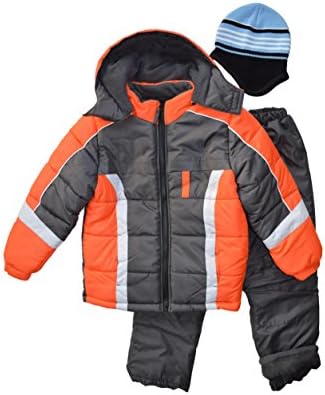 Snowsuits for Kids Boy's 3-Piece Active Snowsuit (8, Varsity Orange)