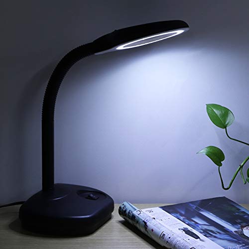 LED Magnifying Lamp Desk Magnifier Lamp with Flexiable Arm for Reading