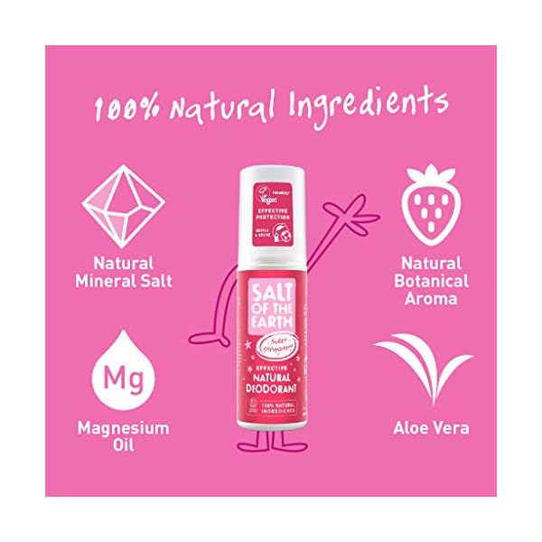 Salt Of the Earth Natural Deodorant Spray, Vegan, Long Lasting Protection, Leaping Bunny Approved, Made in the UK, Sweet…