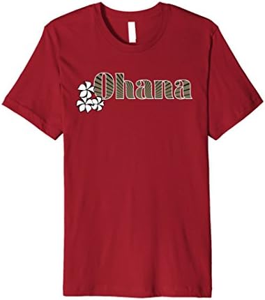 Mens Ohana(Family)Vintage Style TShirt-Hawaii Gift Vacation Shirt Small Cranberry