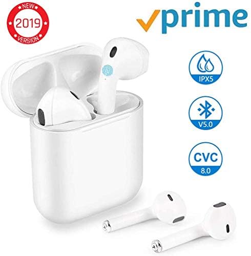 Wireless Earbuds Bluetooth 5.0 Headphones 20H Playtime 3D Stereo Sound Earphones with Mic Auto Pairing Earpieces with Charging Case Anti-Sweat Noise Reduction Compatible With All Bluetooth Devices