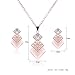 Everrich Fashion Love Crystal Stud Earrings Necklace Statement Jewelry Sets for Women Valentine,Pink,2 Pairs