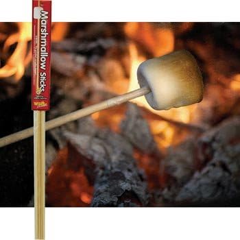 Wooden Marshmallow Sticks 32-inch (100% Biodegradable) 80-pc Set