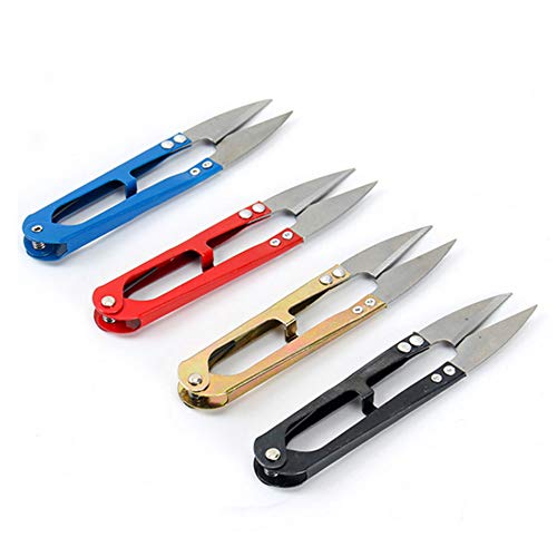 12pcs U Sewing Scissors Clippers, Mini Small Snips Trimming Nipper, Embroidery Thrum Yarn Fishing Thread Beading Cutter, Great for Stitch, Craft & DIY Supplies