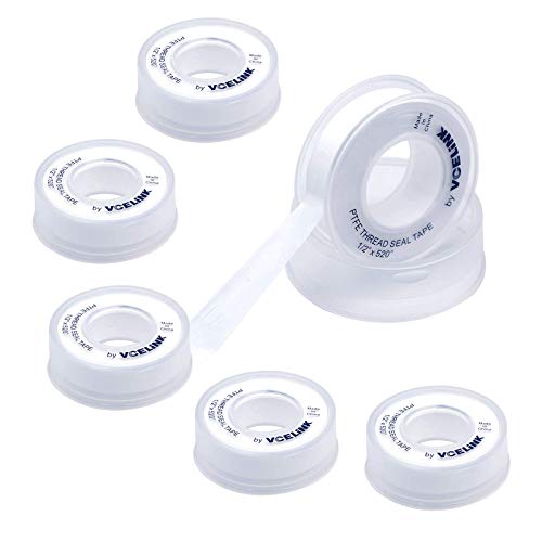 VCELINK PTFE-Gewindedichtband 12 Mm X 13 M – 6 Rollen, Weiß, Temperaturfest Von -190 Bis +370 °C, Für Wasser-, Gas- & Luftanschlüsse