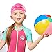 Kids Swim Cap 2 Pack, Silicone Swimming Cap Pink for Girls - Elastic Waterproof Swim Hat for Toddler Age 3-10