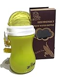Zoe Kids Travel Water Bottle with Straw Sippy Cup - made from Corn PLA Plastic (Yellow)