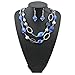Bocar 2 Strand Statement Choker Shell Necklace and Earring Set for Women Gift (NK-10370-royalblue)