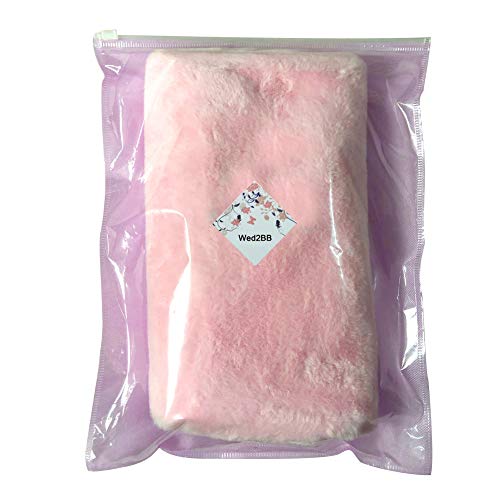 Wed2BB Faux Fur Hand Muffs Women Warm Faux Fur Muffs Pink - Thumbnail 5
