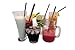 Reusable Straw Stainless Steel Straw - Bent, Straight and Smoothie Straws (6-Piece Straw Set)