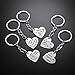 Zhanmai 5 Pack Teacher Gift Key Ring Heart Shaped Charm Keychain for Women (Heart Pendant)